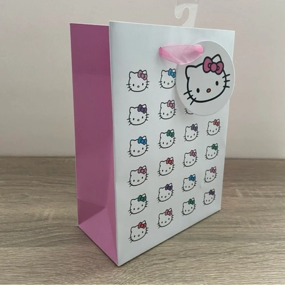 Hello Kitty White Hello Kitty Faces Small Gift Bag NEW